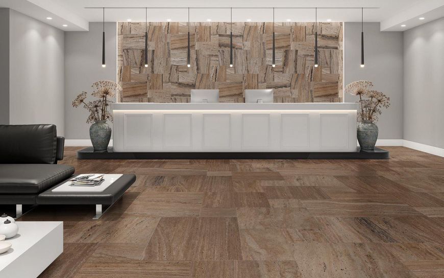Травертин Walnut Unfilled Brushed 5123 фото