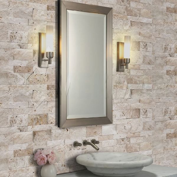 Плитка мозаїчна з травертину Pheadelphia Travertine Split Face Interlocking panel  8410 фото