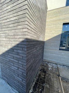 Фасадна плитка Loft Brick Луна Grey, ручне формування, сірий ригель з природною фактурою 2257 фото
